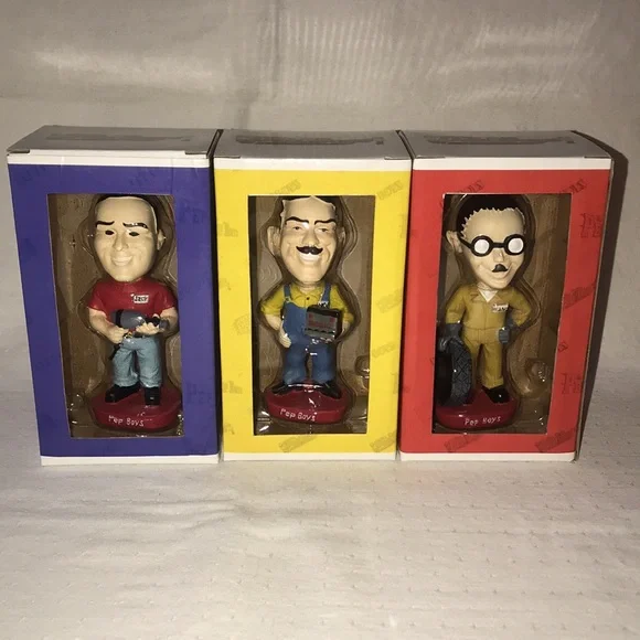 PEPBOYS Bobble Head Set- Many, Moe & Jack Limited Edition 5” tall hand painted - Picture 4 of 11